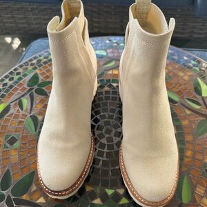 Dolce Vita Cream Ankle Booties canvas